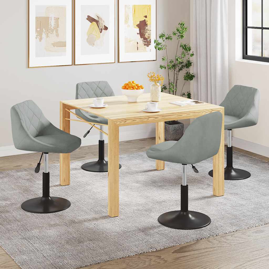 Sedie da Pranzo Girevoli 4 pz Grigio Chiaro in Velluto | homemem39
