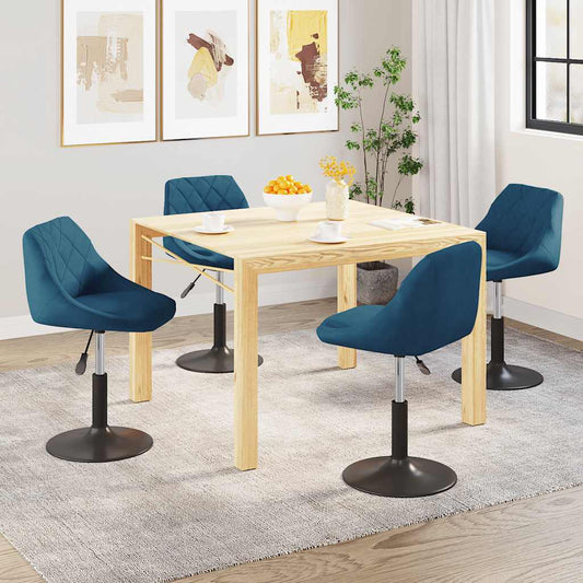 Sedie da Pranzo Girevoli 4 pz Blu in Velluto | homemem39
