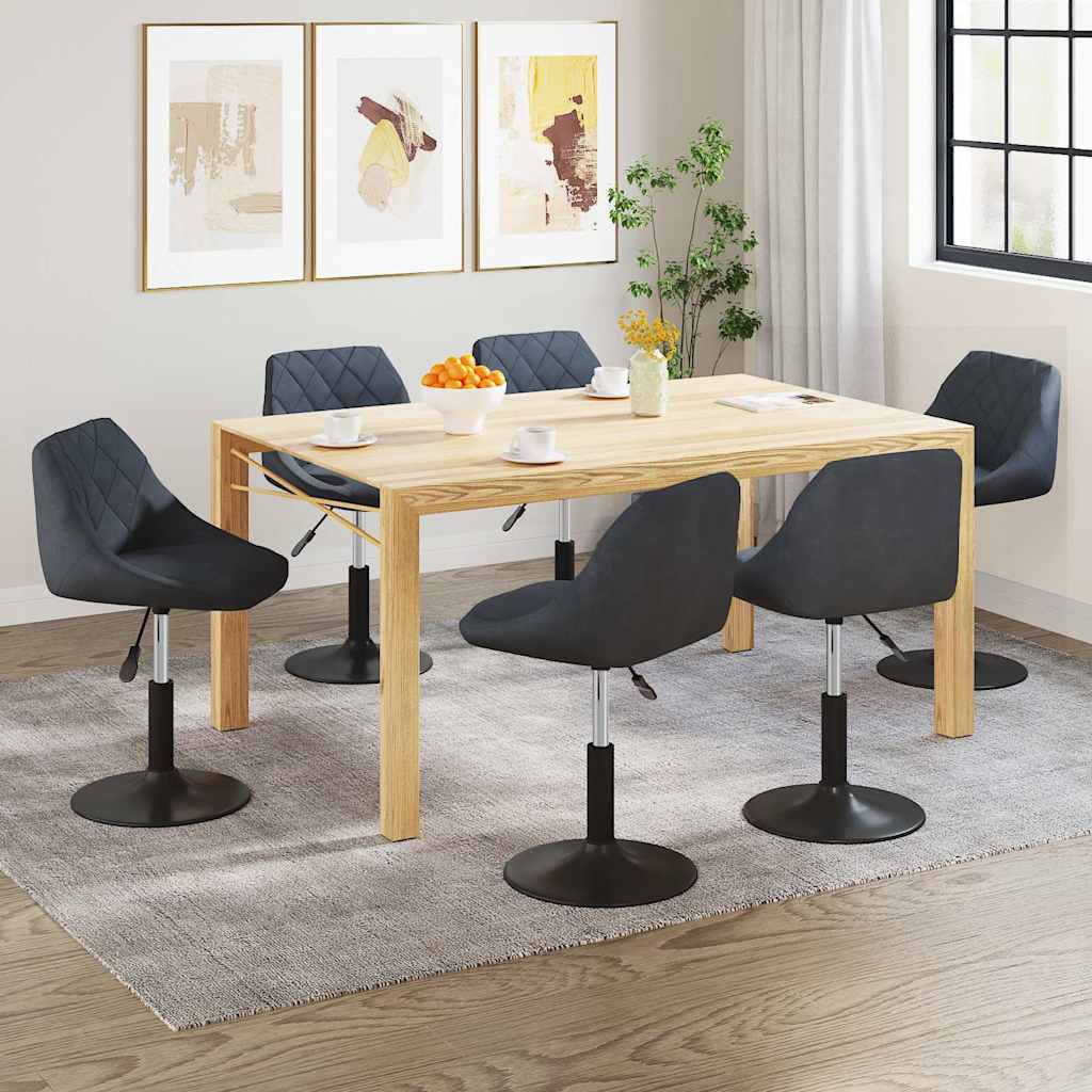 Sedie da Pranzo Girevoli 6 pz Grigio Scuro in Velluto
