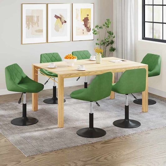 Sedie da Pranzo Girevoli 6 pz Verde Chiaro in Velluto | homemem39