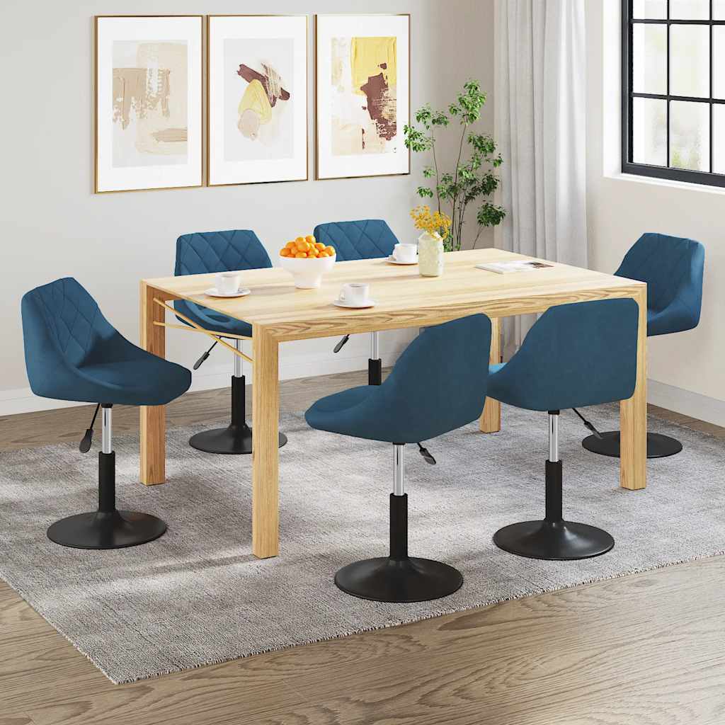 Sedie da Pranzo Girevoli 6 pz Blu in Velluto | homemem39
