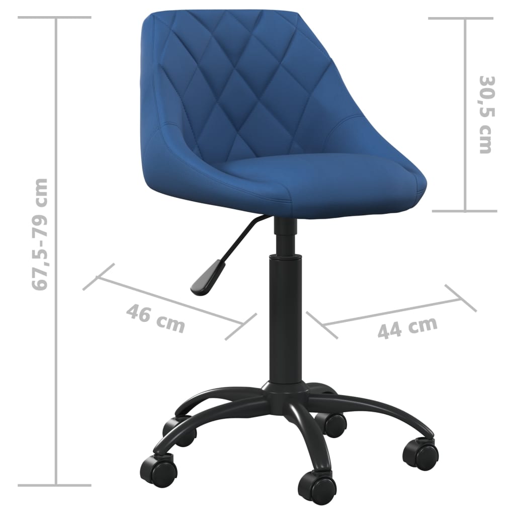 Sedia da Ufficio Blu in Velluto - homemem39