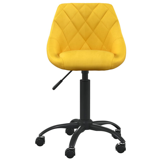 Sedia da Ufficio Giallo Senape in Velluto - homemem39