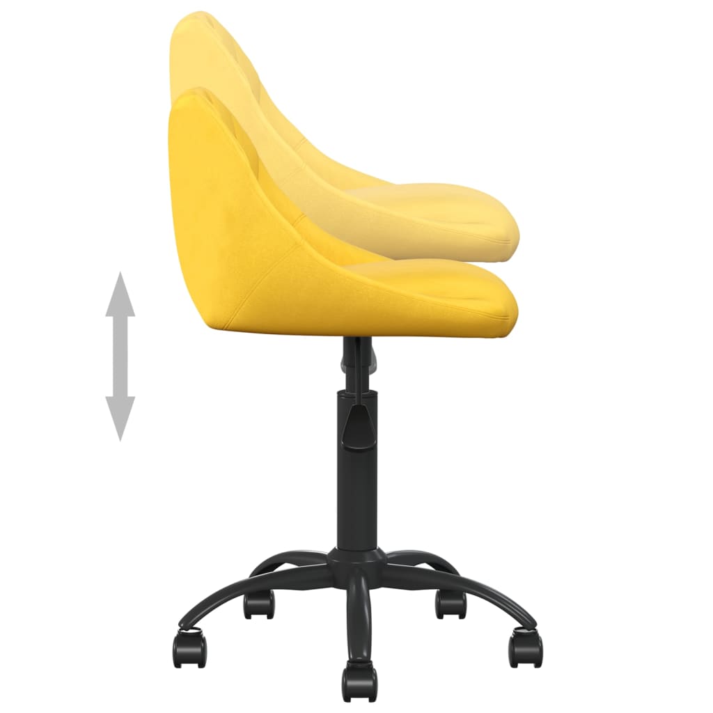Sedia da Ufficio Giallo Senape in Velluto - homemem39