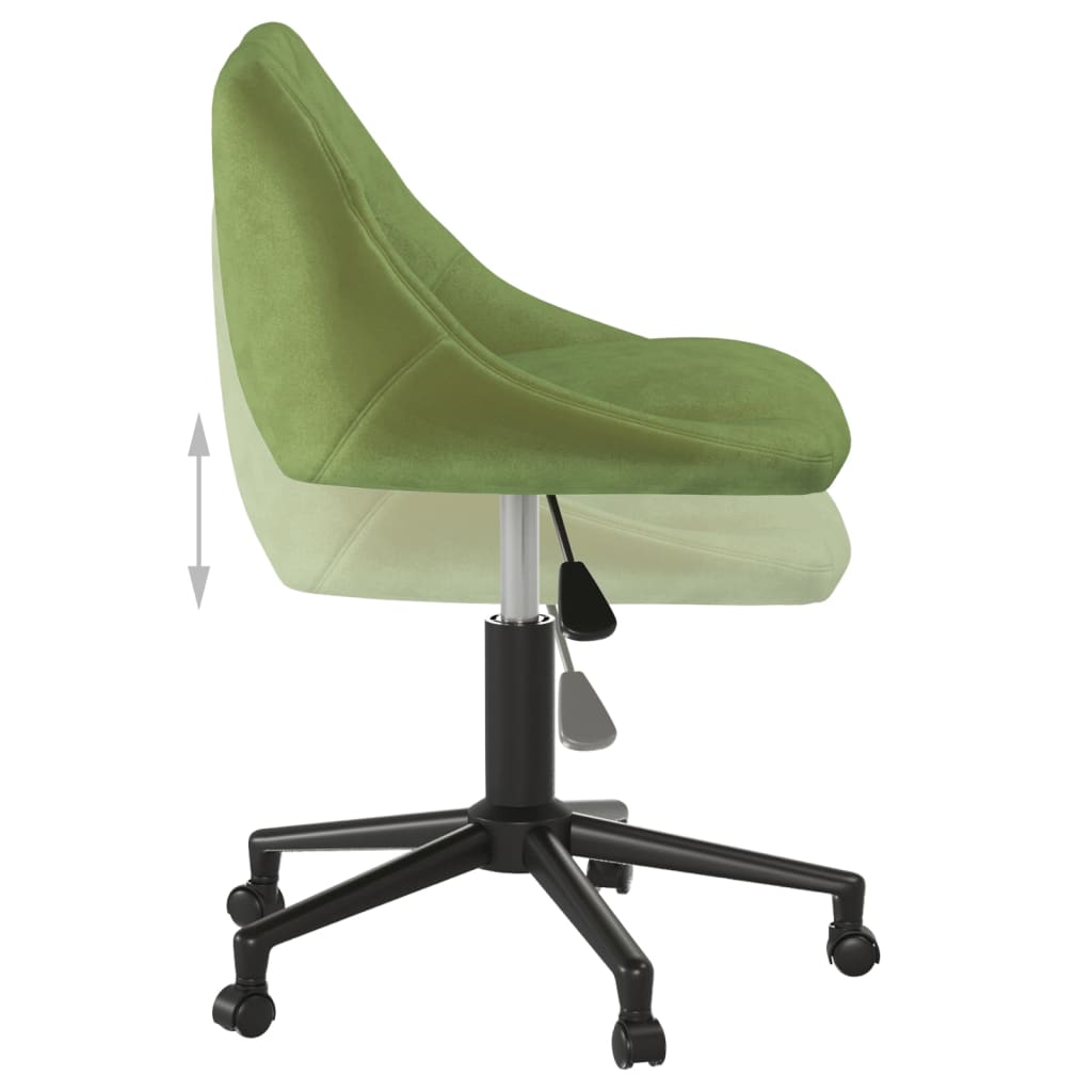 Sedia da Pranzo Girevole Verde Chiaro in Velluto | homemem39