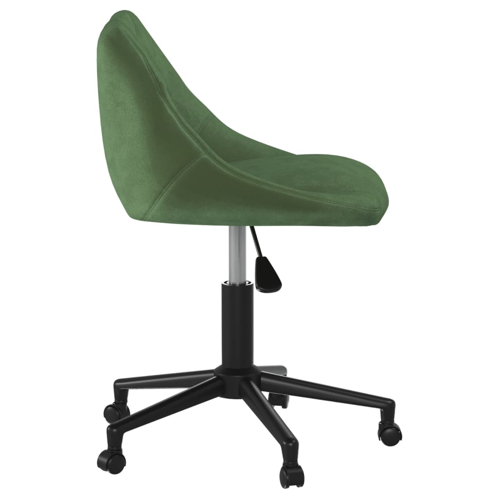 Sedia da Pranzo Girevole Verde Scuro in Velluto | homemem39