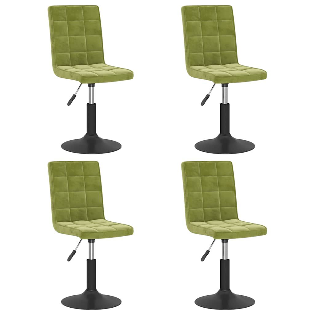 Sedie da Pranzo Girevoli 4 pz Verde Chiaro in Velluto | homemem39