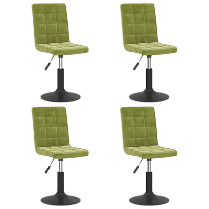 Sedie da Pranzo Girevoli 4 pz Verde Chiaro in Velluto | homemem39