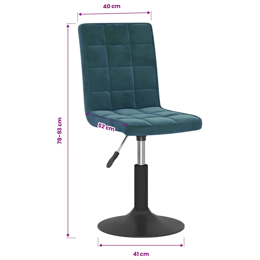 Sedie da Pranzo Girevoli 4 pz Blu in Velluto | homemem39