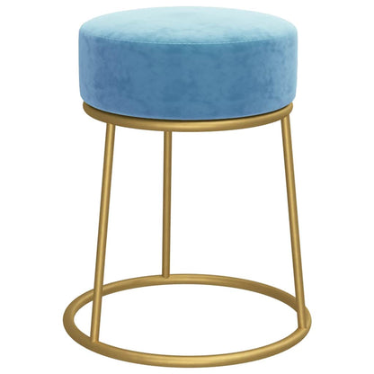 Sgabello Rotondo Azzurro in Velluto - homemem39