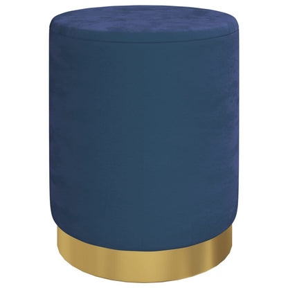 Sgabello Rotondo con Contenitore Azzurro in Velluto 31 x 37 cm - homemem39