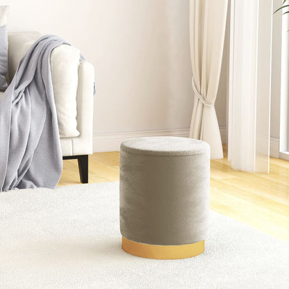 Sgabello Rotondo con Contenitore Grigio Scuro in Velluto 31 x 37 cm - homemem39
