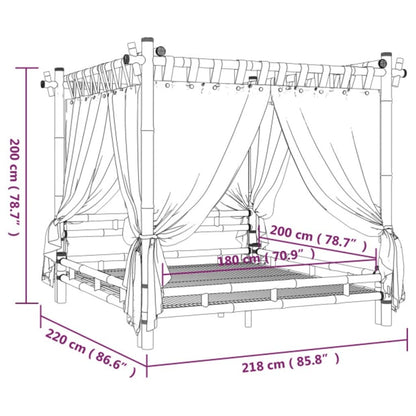 Letto a Baldacchino 180x200 cm in Bambù