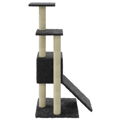 Albero per Gatti con Tiragraffi in Sisal Grigio Scuro 92 cm | homemem39