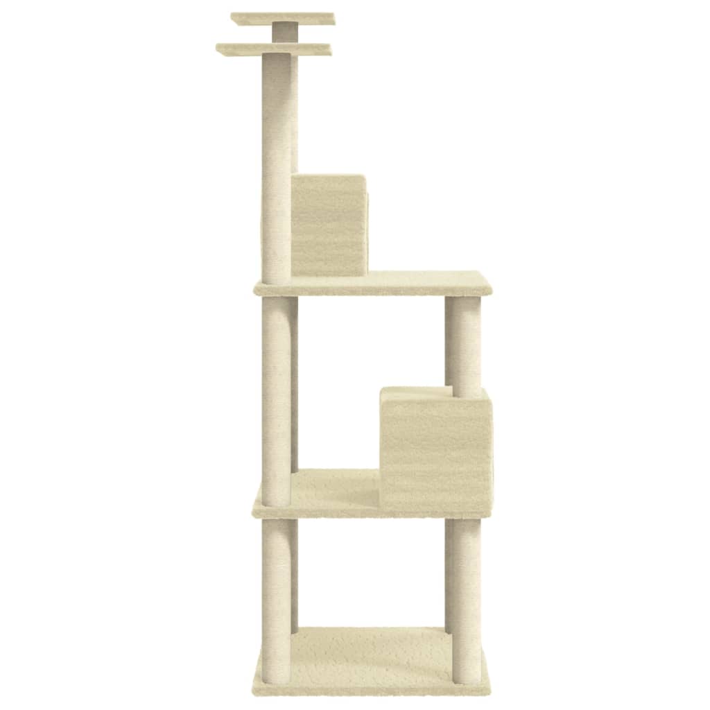 Albero per Gatti con Tiragraffi in Sisal Crema 141 cm - homemem39