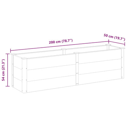 Fioriera Rialzata da Giardino 200x50x54 cm in WPC Grigio | homemem39