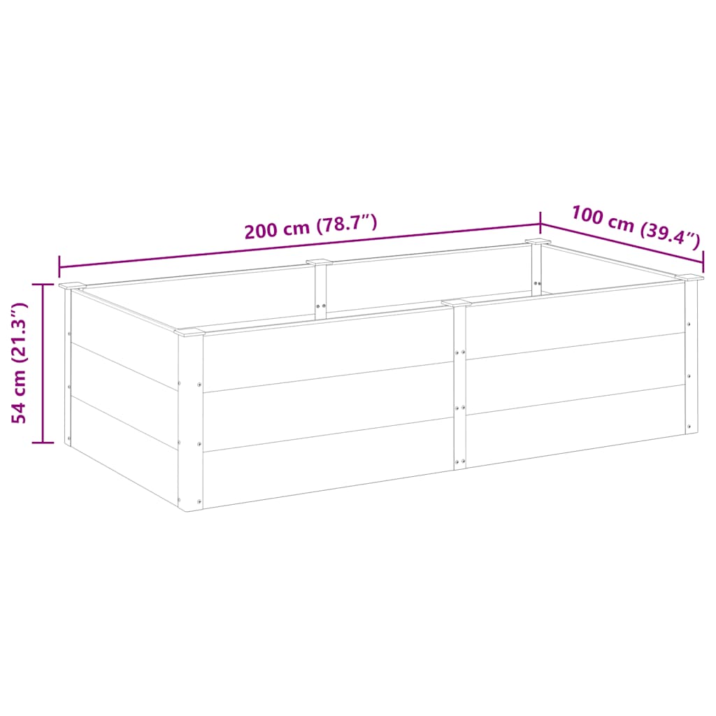 Letto Rialzato da Giardino 200x100x54 cm in WPC Grigio - homemem39
