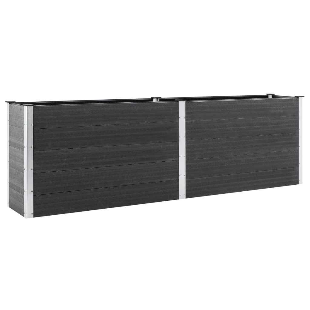 Fioriera Rialzata da Giardino 200x100x91 cm in WPC Grigio - homemem39