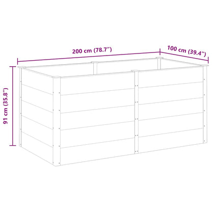 Fioriera Rialzata da Giardino 200x100x91 cm in WPC Grigio | homemem39