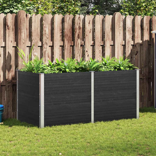 Fioriera Rialzata da Giardino 200x100x91 cm in WPC Grigio - homemem39
