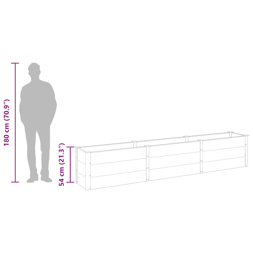 Fioriera Rialzata da Giardino 300x50x54 cm in WPC Grigio - homemem39