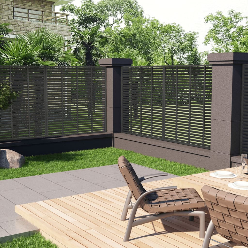 Recinzione a Persiana in WPC 180x180 cm Grigio Scuro - homemem39