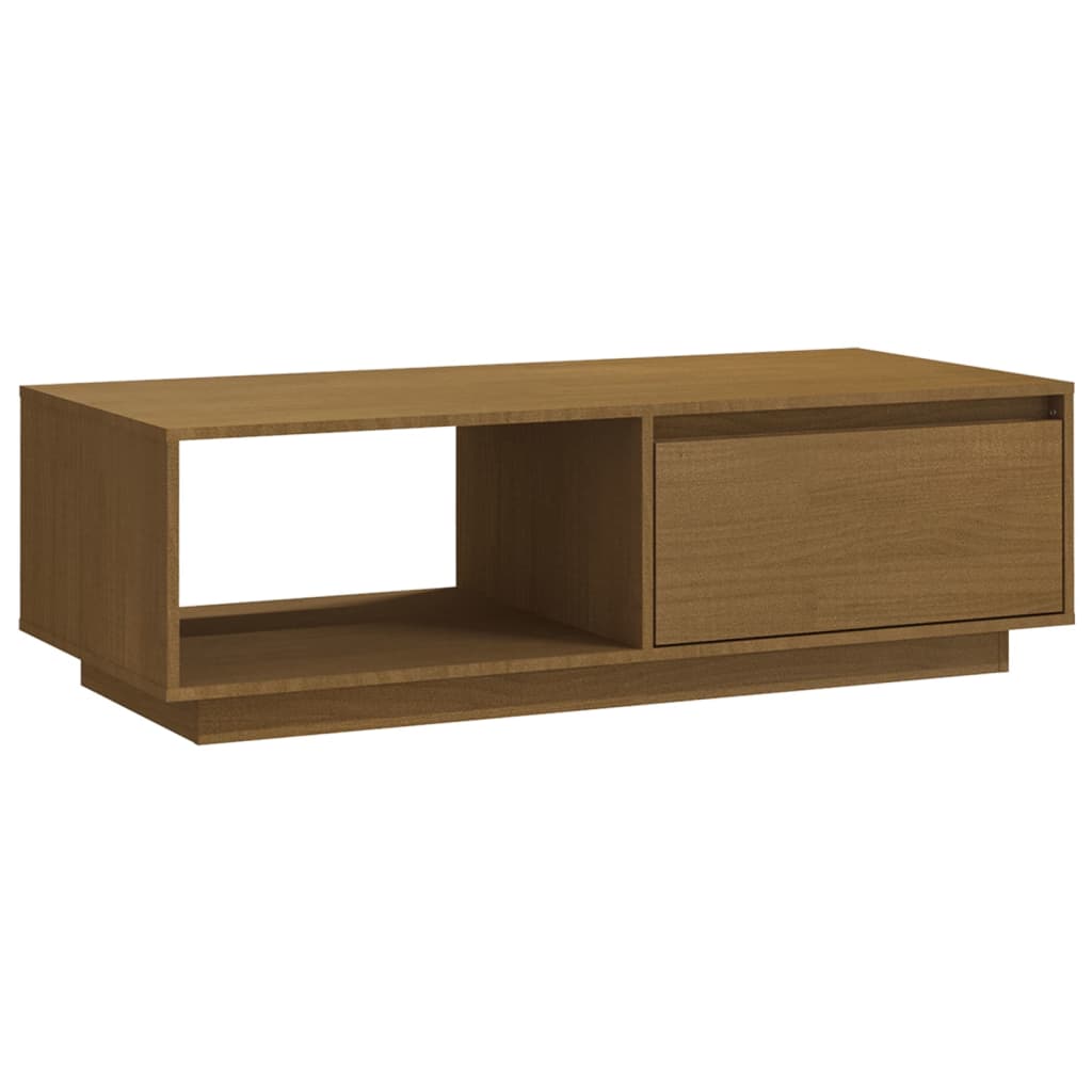 Tavolino Marrone ambra 110x50x33,5 cm in Legno Massello di Pino | homemem39