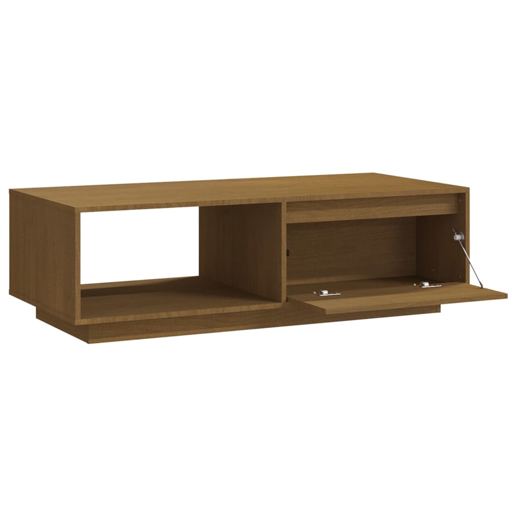 Tavolino Marrone ambra 110x50x33,5 cm in Legno Massello di Pino | homemem39