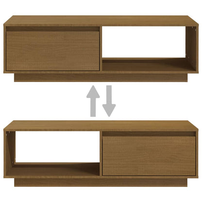Tavolino Marrone ambra 110x50x33,5 cm in Legno Massello di Pino | homemem39