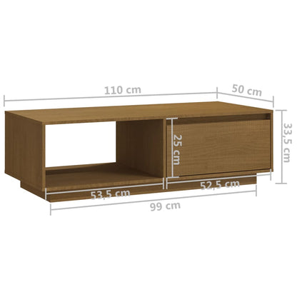 Tavolino Marrone ambra 110x50x33,5 cm in Legno Massello di Pino | homemem39