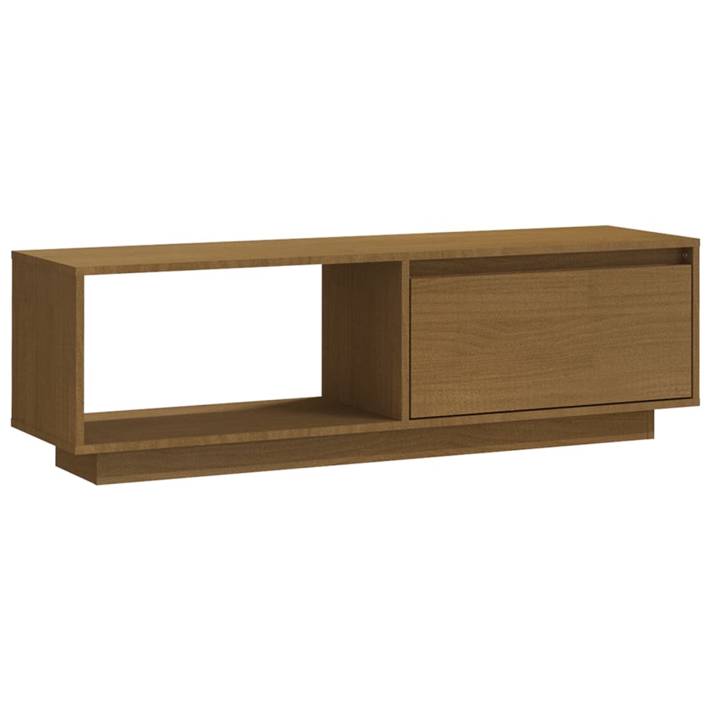 Mobile Porta TV Marrone Ambra 110x30x33,5 cm in Legno di Pino - homemem39