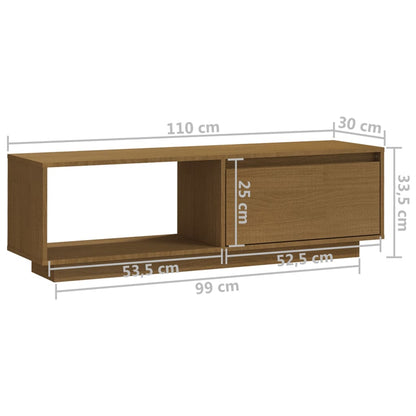 Mobile Porta TV Marrone Ambra 110x30x33,5 cm in Legno di Pino - homemem39
