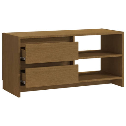Mobile Porta TV Marrone Ambra 80x31x39 cm in Legno di Pino - homemem39