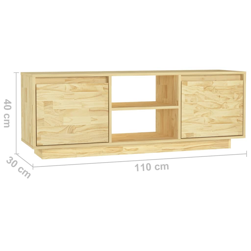 Mobile Porta TV 110x30x40 cm in Legno Massello di Pino