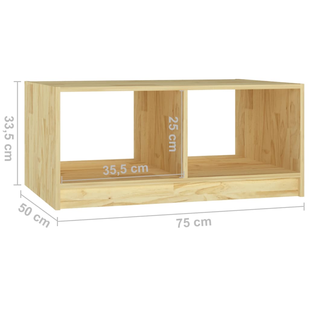 Tavolino da Salotto 75x50x33,5 cm Legno Massello di Pino | homemem39