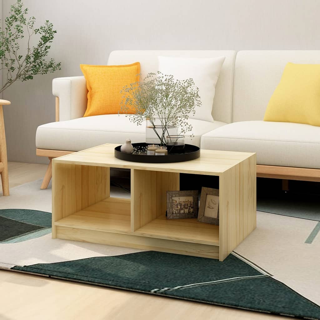 Tavolino da Salotto 75x50x33,5 cm Legno Massello di Pino | homemem39