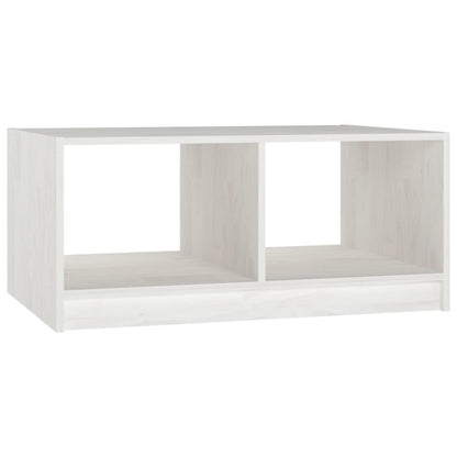 Tavolino da Salotto Bianco 75x50x33,5 cm Legno Massello di Pino