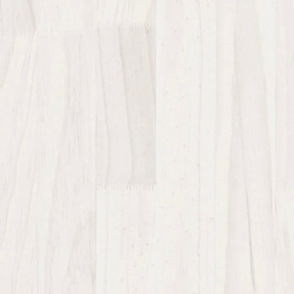 Tavolino da Salotto Bianco 75x50x33,5 cm Legno Massello di Pino