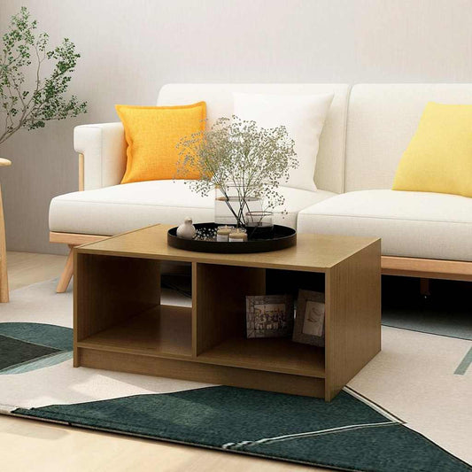 Tavolino da Salotto ambra 75x50x33,5 cm Legno Massello di Pino | homemem39