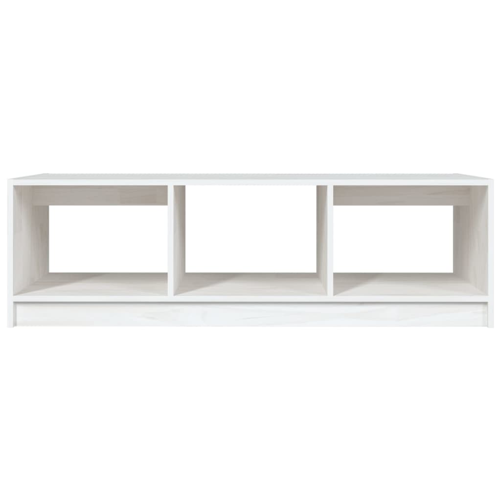 Tavolino da Salotto Bianco 110x50x34 cm Legno Massello di Pino | homemem39
