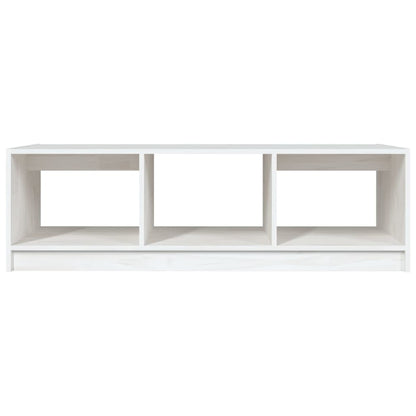 Tavolino da Salotto Bianco 110x50x34 cm Legno Massello di Pino | homemem39
