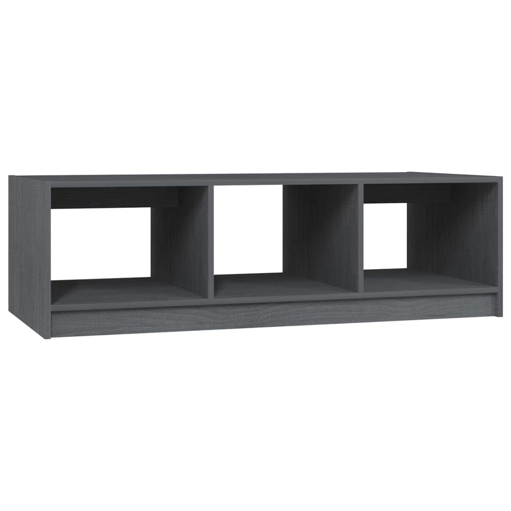 Tavolino da Salotto Grigio 110x50x34 cm Legno Massello di Pino | homemem39
