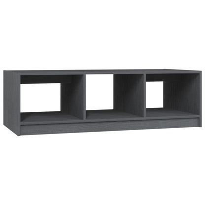 Tavolino da Salotto Grigio 110x50x34 cm Legno Massello di Pino | homemem39