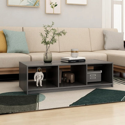 Tavolino da Salotto Grigio 110x50x34 cm Legno Massello di Pino | homemem39
