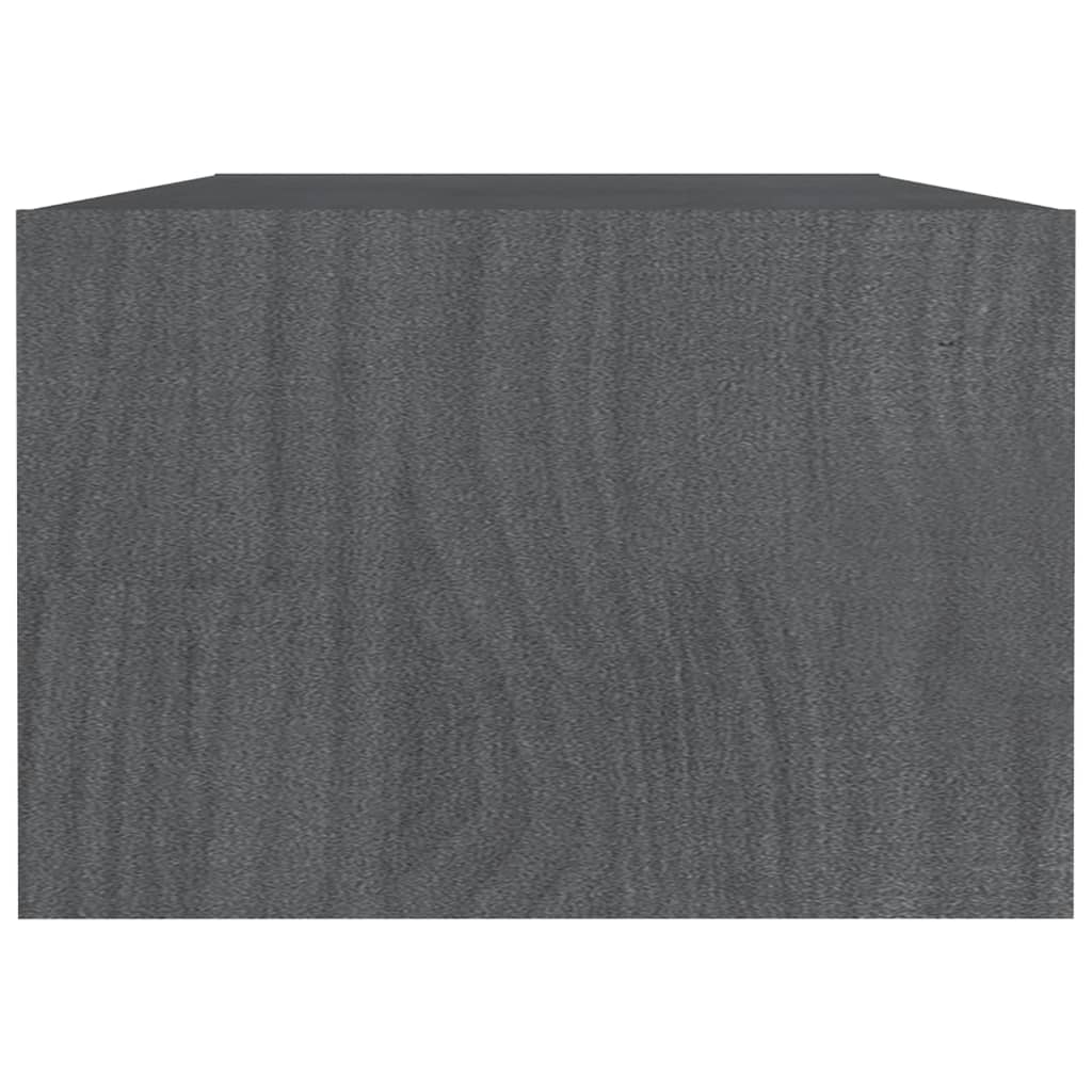 Tavolino da Salotto Grigio 110x50x34 cm Legno Massello di Pino | homemem39