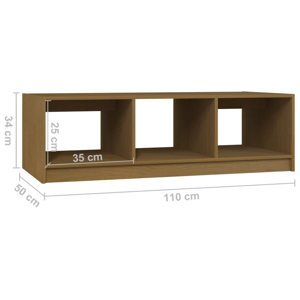 Tavolino da Salotto ambra 110x50x34 cm Legno Massello di Pino | homemem39