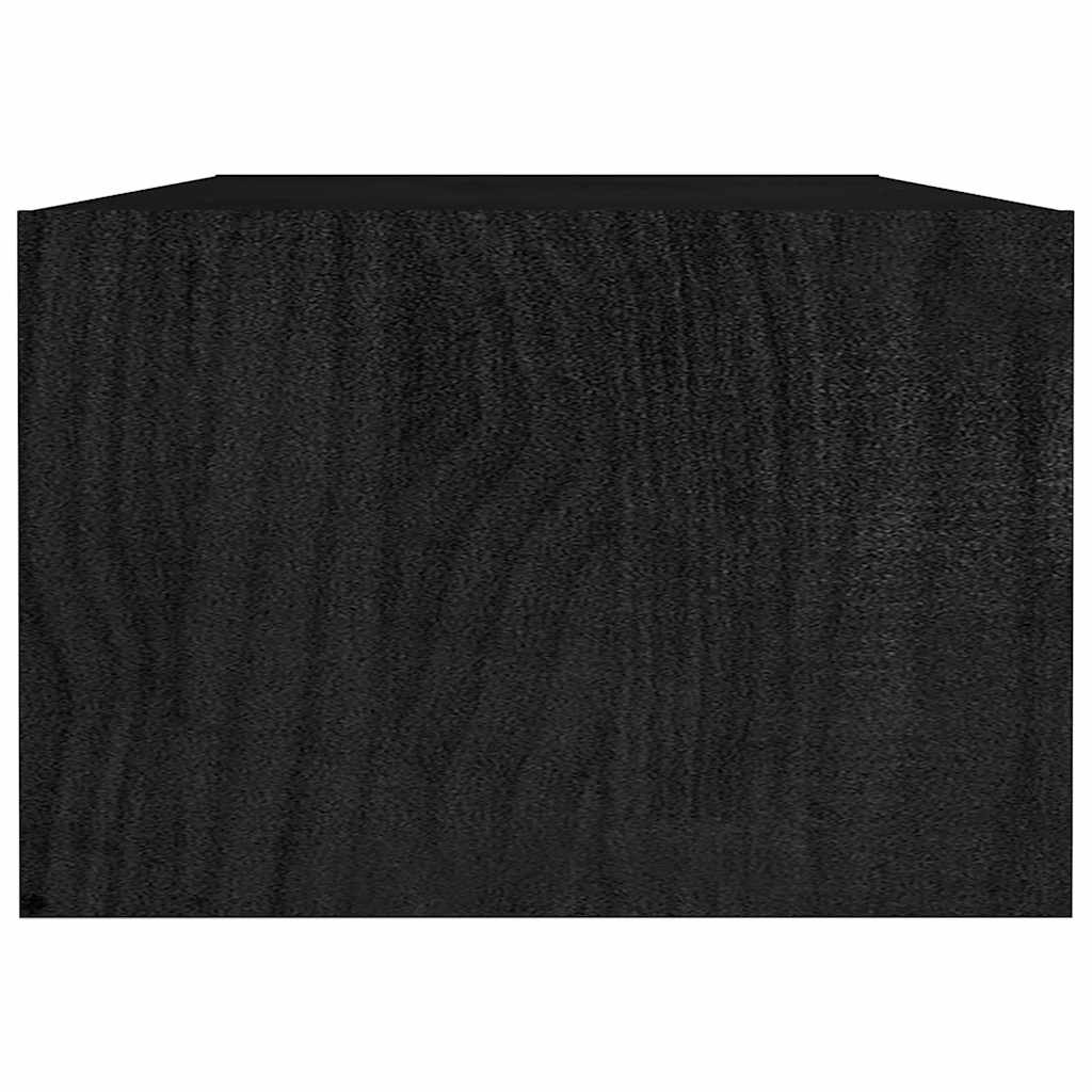 Tavolino da Salotto Nero 110x50x34 cm Legno Massello di Pino | homemem39