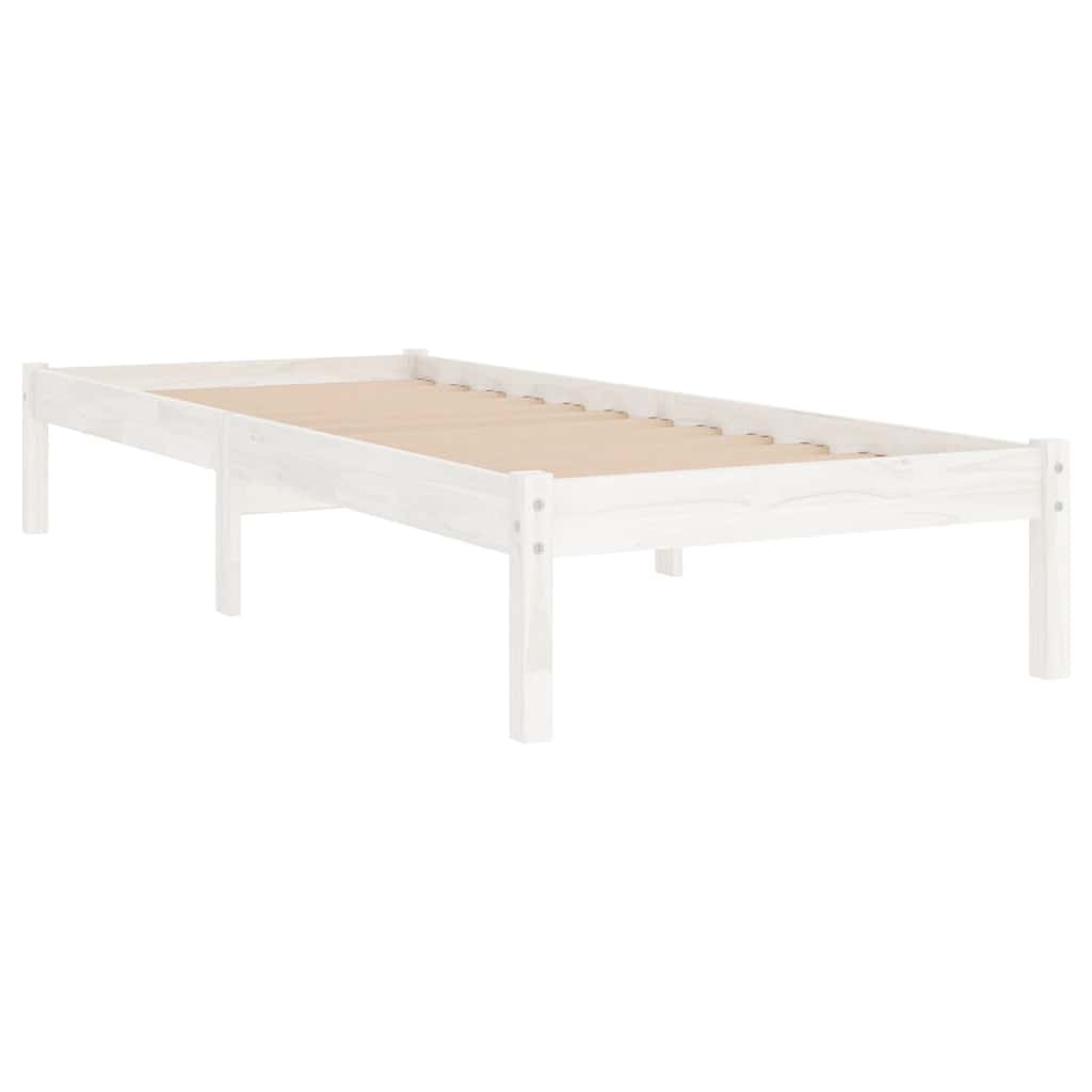 Giroletto Bianco in Legno Massello 75x190 cm Small Single - homemem39