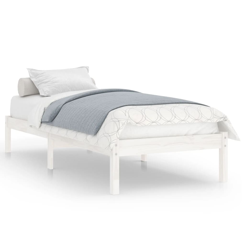 Giroletto Bianco in Legno Massello 90x190 cm Single | homemem39