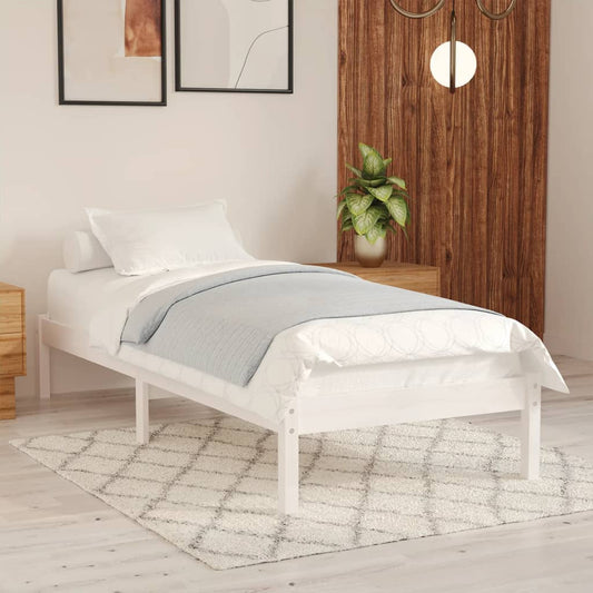 Giroletto Bianco in Legno Massello 90x190 cm Single | homemem39